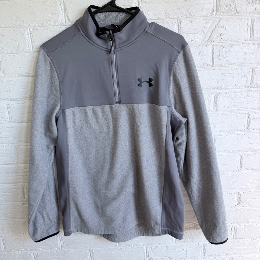 Under‎ Armour ColdGear Gray Fleece Quarter Zip Pullover Men's SM